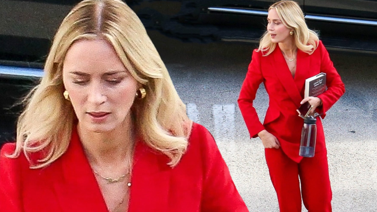 Emily Blunt on the Miami set of 'Pain Hustlers.'