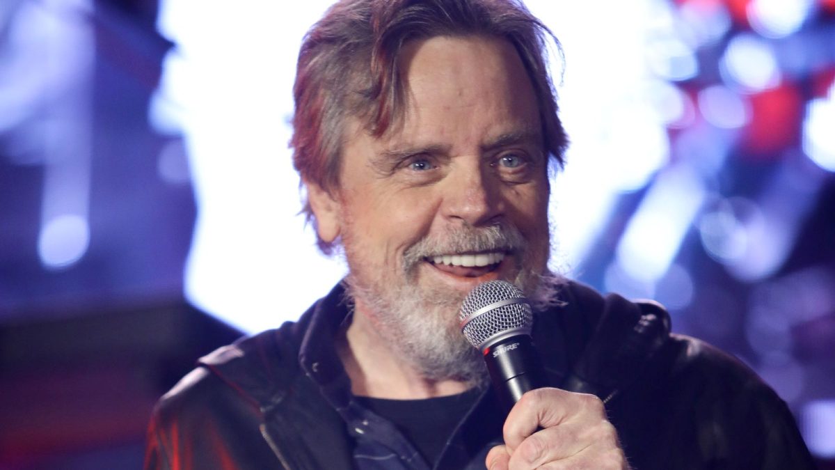 Mark Hamill speaks onstage at Galaxy of Wishes: A Night to Benefit Make-A-Wish at Disneyland on December 07, 2021 in Anaheim, California. (Photo by Tiffany Rose/Getty Images for Make-A-Wish)