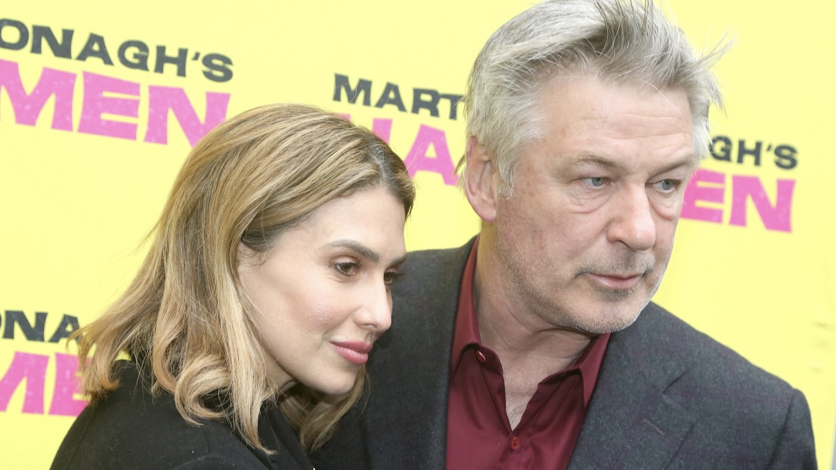 NEW YORK, NEW YORK - APRIL 21: Hilaria Baldwin and Alec Baldwin pose at the opening night of the new play "Hangmen" on Broadway at The Golden Theatre on April 21, 2022 in New York City.