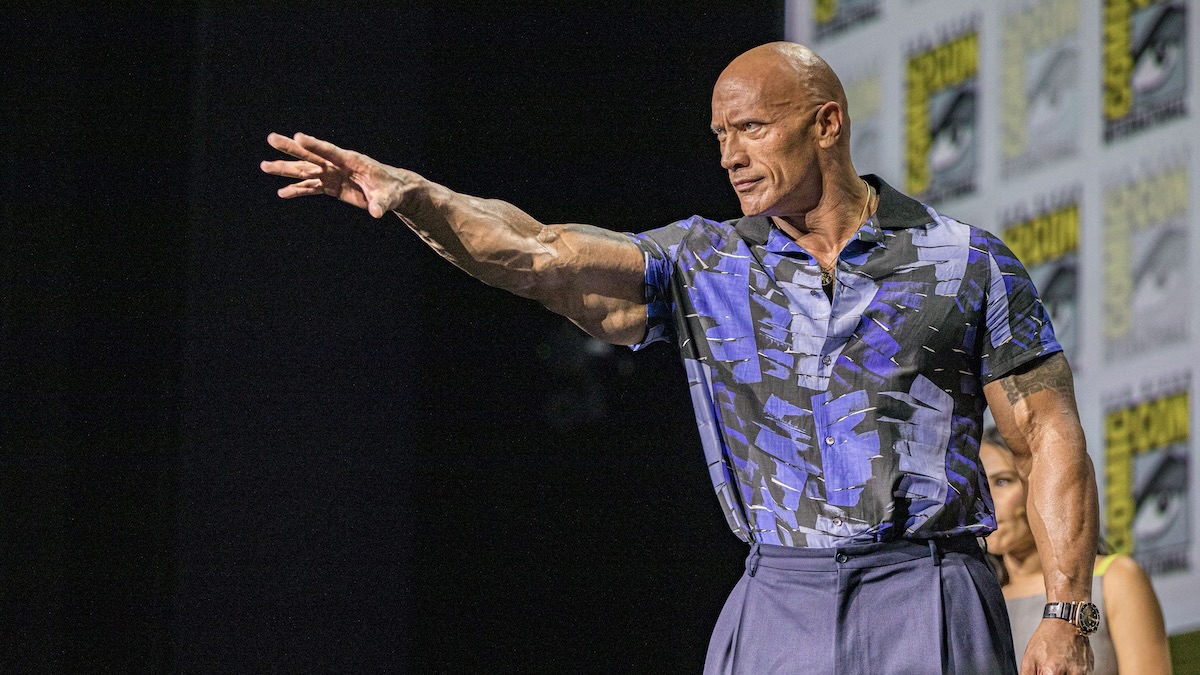 SAN DIEGO, CALIFORNIA - JULY 23: Actor Dwayne "The Rock" Johnson attends the Warner Brothers panel promoting his upcoming film "Black Adam" at 2022 Comic-Con International Day 3 at San Diego Convention Center on July 23, 2022 in San Diego, California. 