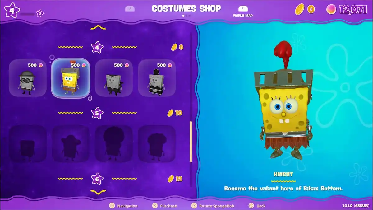 'SpongeBob SquarePants The Cosmic Shake' Knight Costume