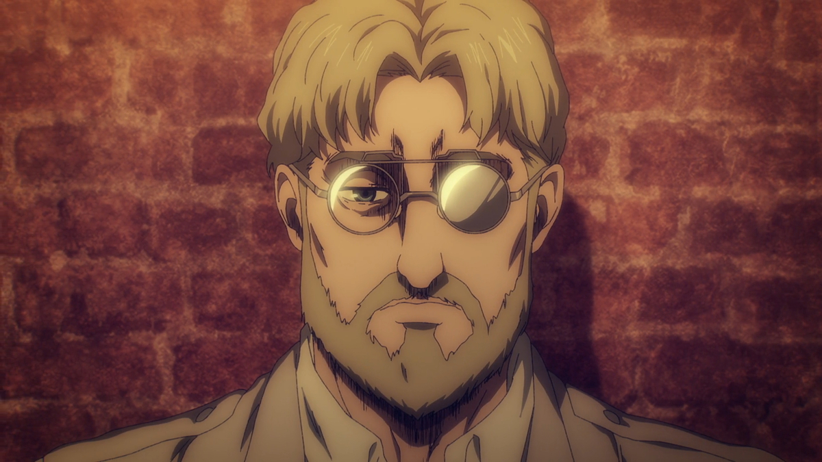 Zeke Jaeger from looking down in season 4 of 'Attack on Titan'.