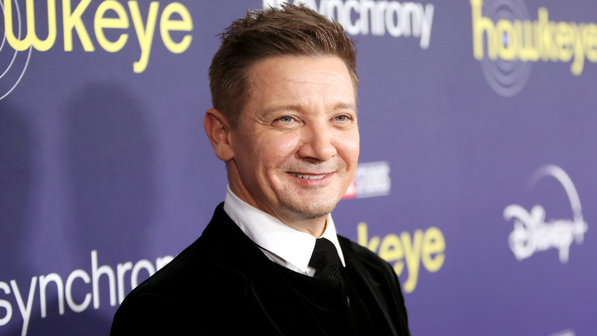 Jeremy Renner attends the Hawkeye Los Angeles Launch Event at El Capitan Theatre in Hollywood, California on November 17, 2021.