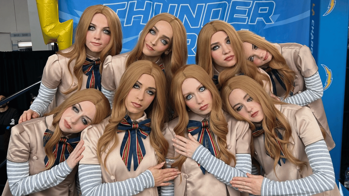A Group Of M3GAN Dolls Crash A Chargers Game For A Smile Esque a-group-of-m3gan-dolls-crash-a-chargers-game-for-a-smile-esque