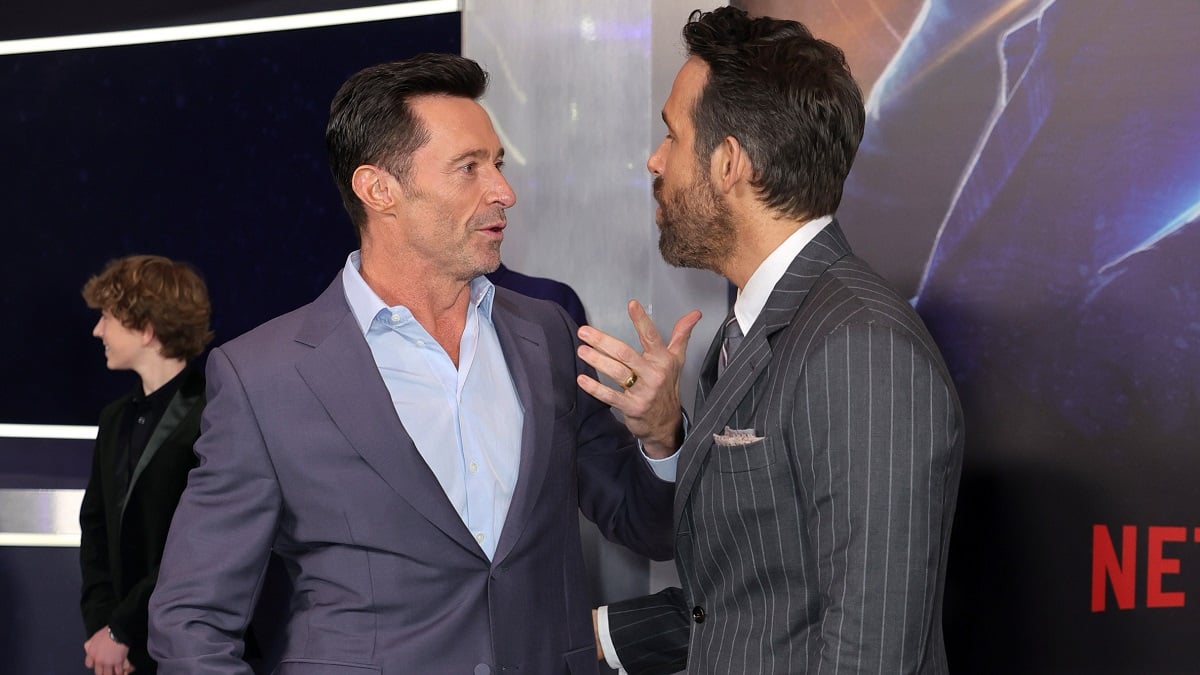 NEW YORK, NEW YORK - FEBRUARY 28: Hugh Jackman and Ryan Reynolds attends "The Adam Project" New York Premiere on February 28, 2022 in New York City.