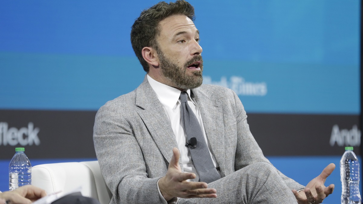 NEW YORK, NEW YORK - NOVEMBER 30: Ben Affleck on stage at the 2022 New York Times DealBook on November 30, 2022 in New York City.