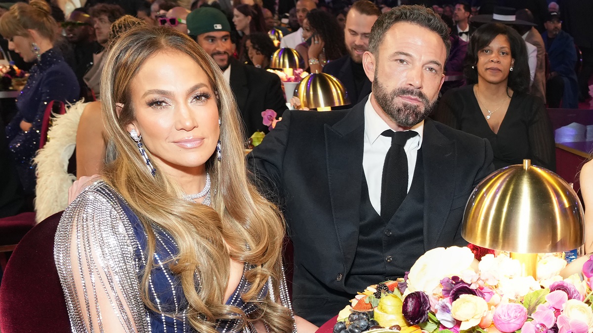 LOS ANGELES, CALIFORNIA - FEBRUARY 05: (L-R) Jennifer Lopez and Ben Affleck attend the 65th GRAMMY Awards at Crypto.com Arena on February 05, 2023 in Los Angeles, California.