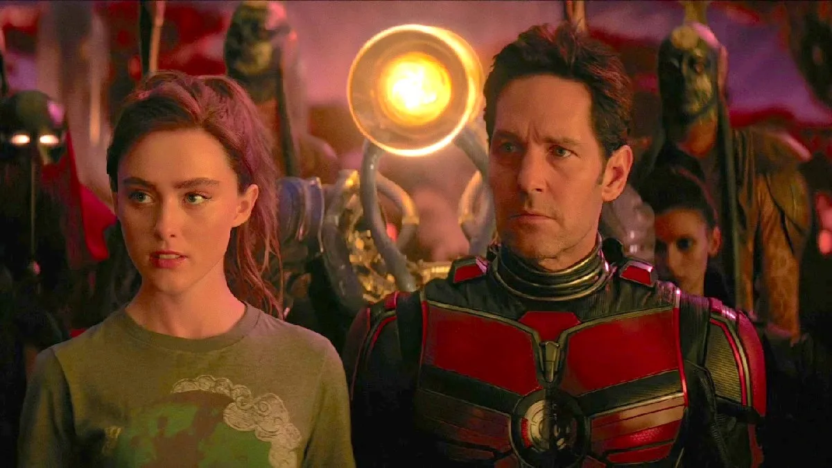 Kathryn Newton as Cassie Lang and Paul Rudd as Scott Lang in 'Ant-Man and the Wasp: Quantumania'