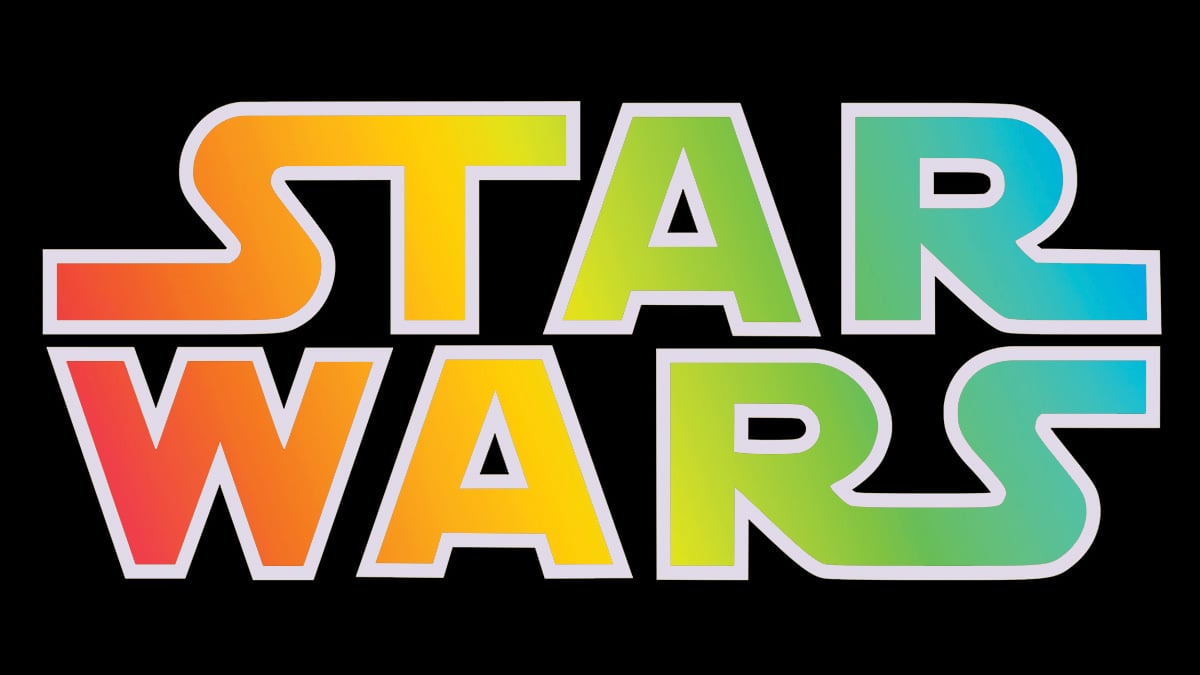 Star Wars logo in Pride colors