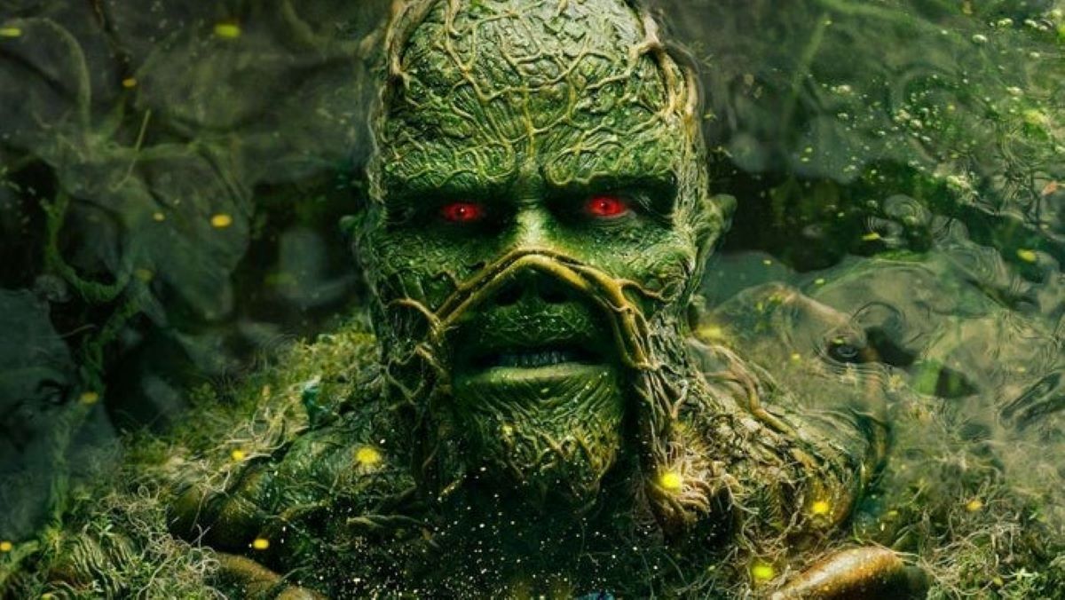 Derek Mears as Swamp Thing in a promo image for the 2019 series.