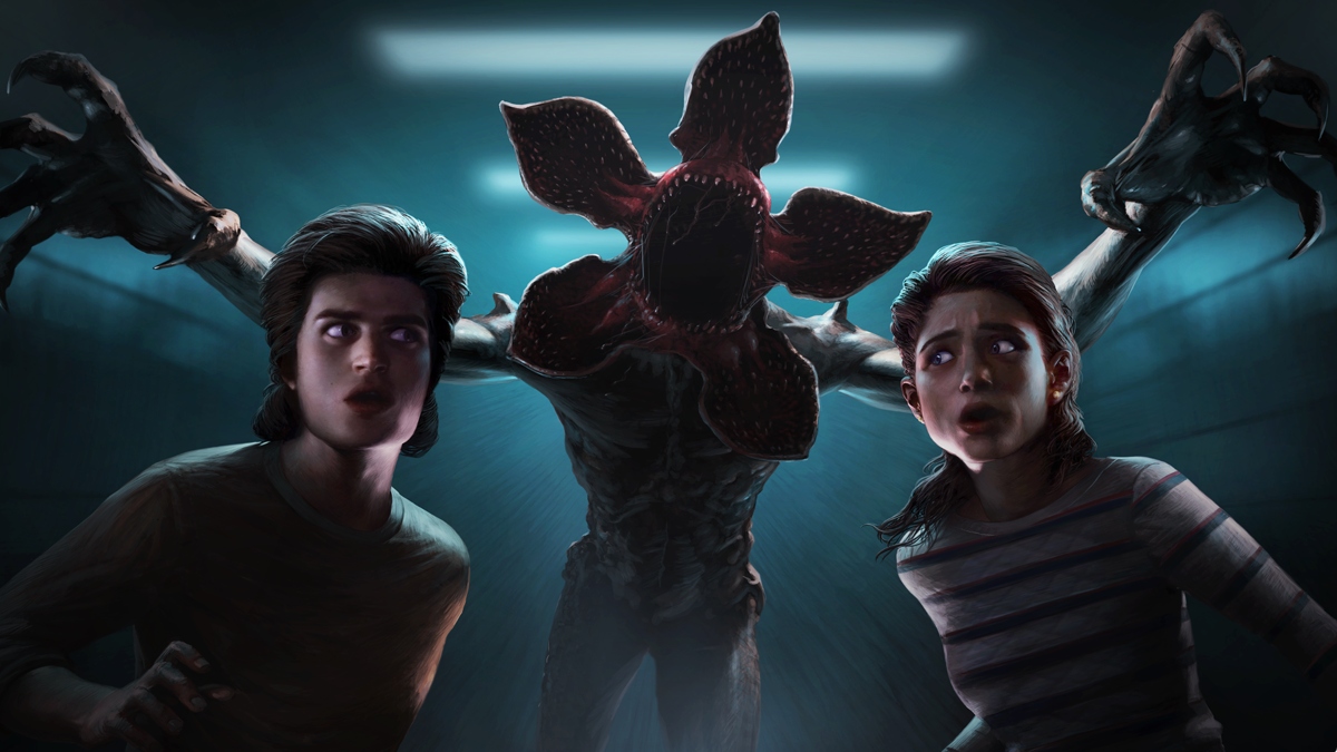 Steve Harrington, Nancy Wheeler and The Demogorgon from Dead By Daylight