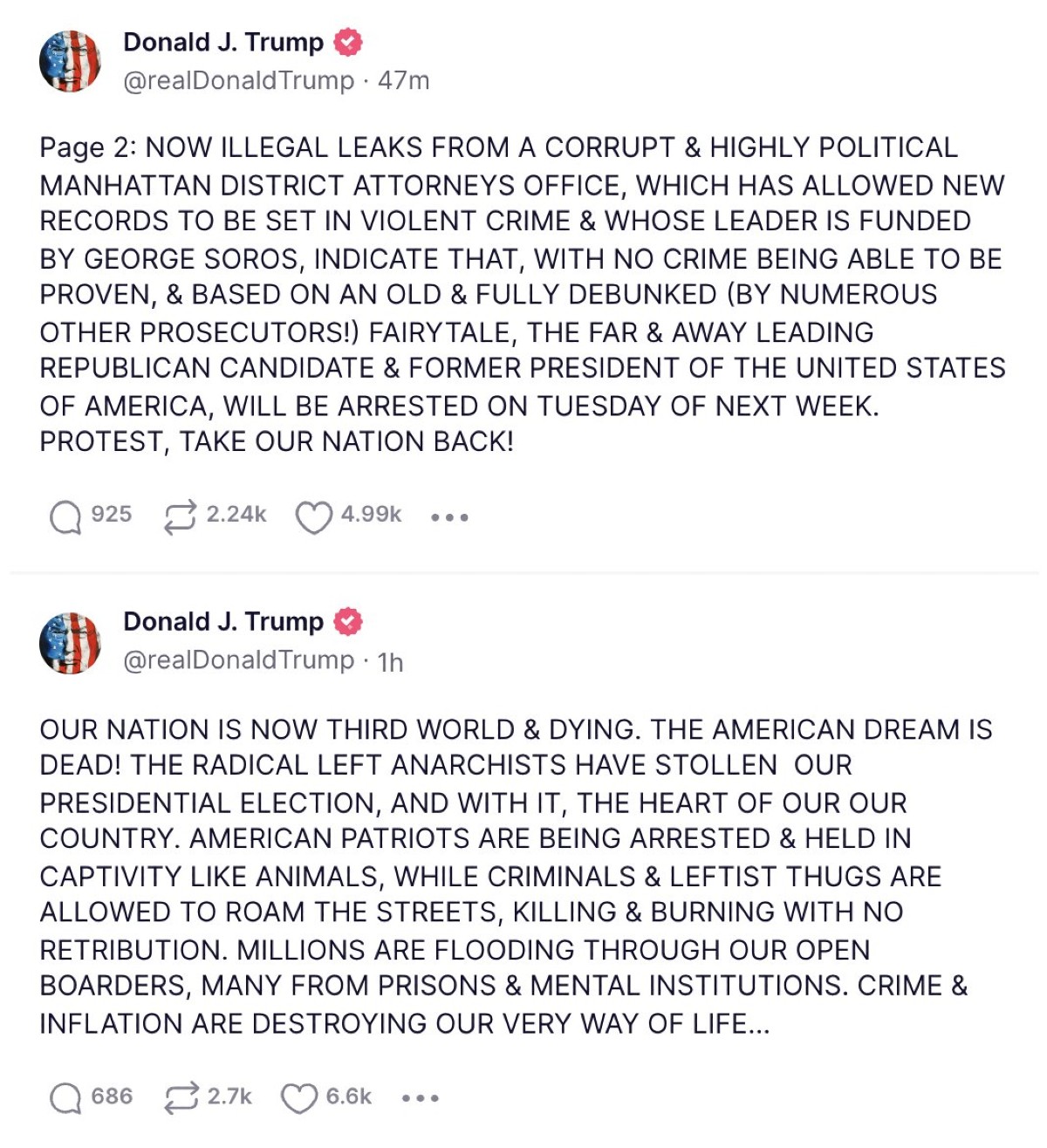 Donald Trump post