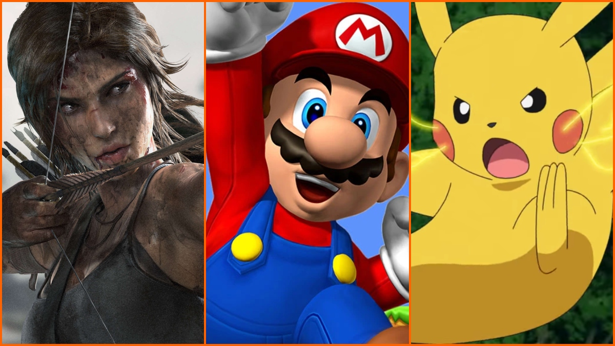 Lara Croft, Mario and Pikachu