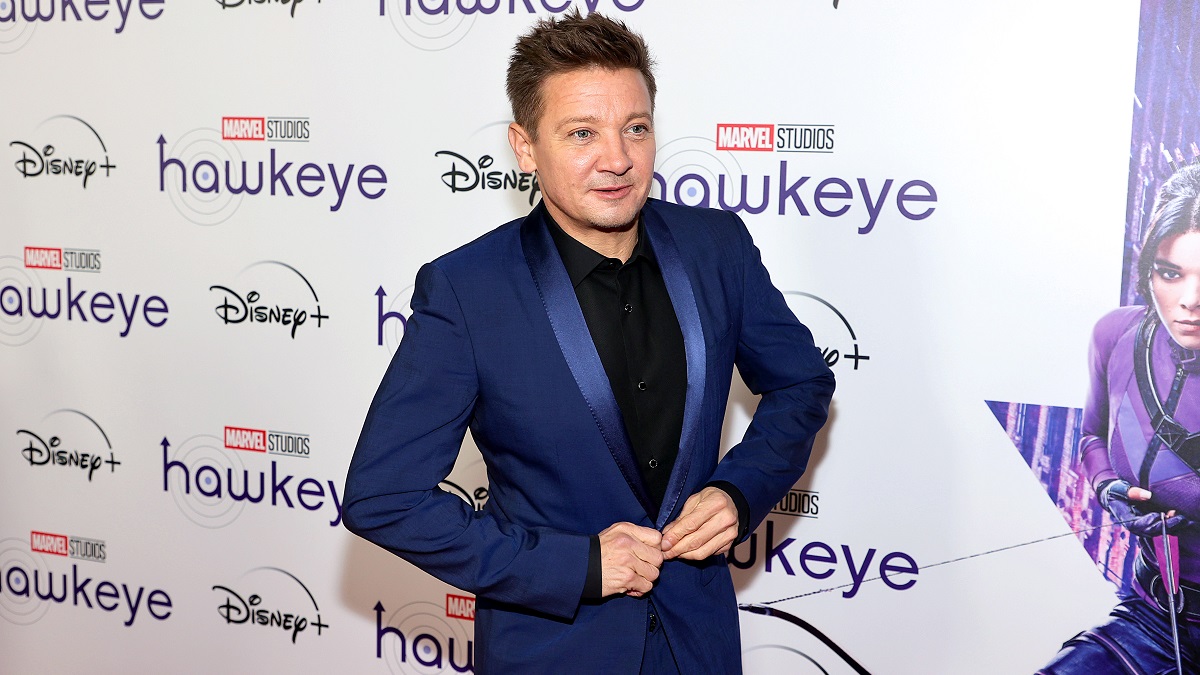 NEW YORK, NEW YORK - NOVEMBER 22: Jeremy Renner attends the Hawkeye New York Special Fan Screening at AMC Lincoln Square on November 22, 2021 in New York City.