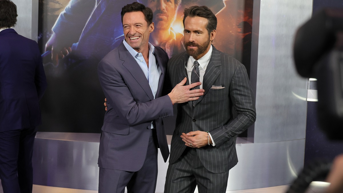 NEW YORK, NEW YORK - FEBRUARY 28: Hugh Jackman and Ryan Reynolds attends "The Adam Project" New York Premiere on February 28, 2022 in New York City.