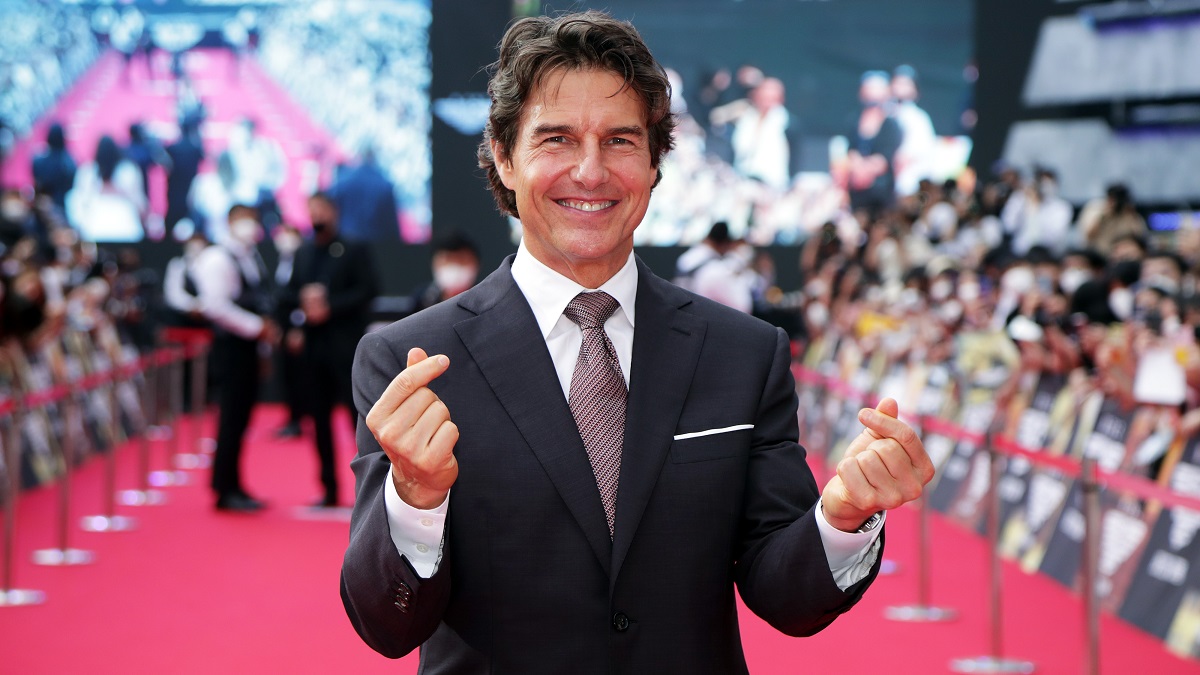 SEOUL, GÜNEY KORE - 19 HAZİRAN: Tom Cruise, Kore Kırmızı Halısı'na katıldı. "Top Gun: Maverick" 19 Haziran 2022'de Seul, Güney Kore'de Lotte World'de.