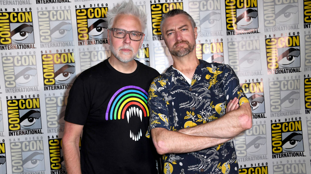 (L-R) James Gunn and Sean Gunn attend the Marvel Cinematic Universe Mega-Panel during 2022 Comic Con International: San Diego at San Diego Convention Center on July 23, 2022