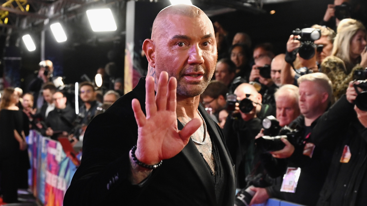 Dave Bautista attends the "Glass Onion: A Knives Out Mystery" European Premiere Closing Night Gala during the 66th BFI London Film Festival at The Royal Festival Hall on October 16, 2022 in London, England.