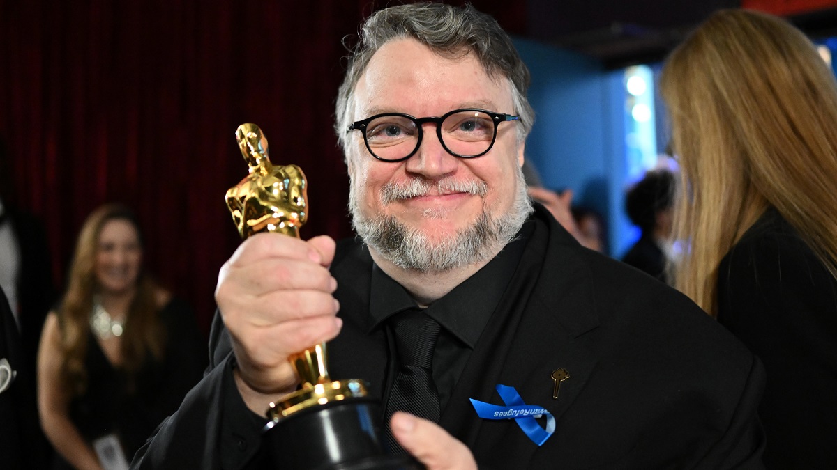 HOLLYWOOD, CALIFORNIA - MARCH 12: In this handout photo provided by A.M.P.A.S., Best Animated Feature winner of "Guillermo del Toro's Pinocchio," Director, Guillermo del Toro is seen backstage during the 95th Annual Academy Awards on March 12, 2023 in Hollywood, California.