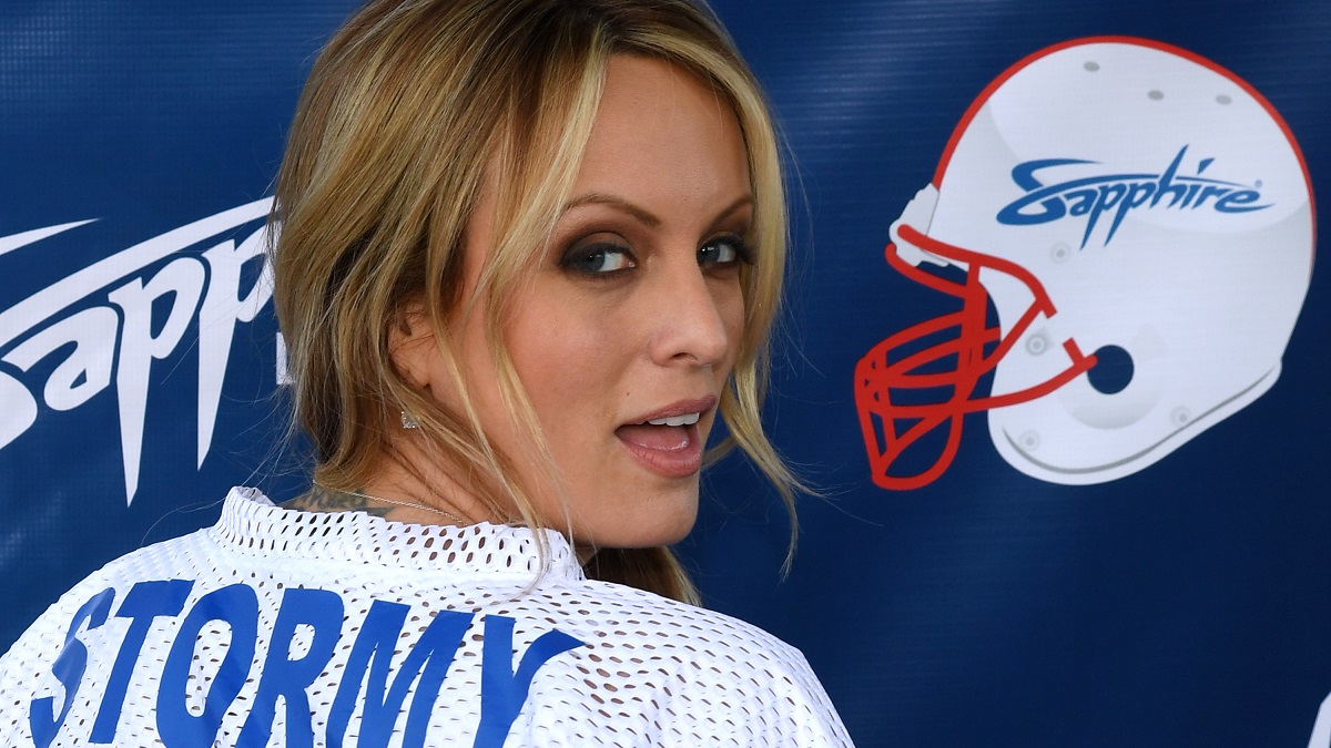 LAS VEGAS, NV - FEBRUARY 4: Adult film actress/director Stormy Daniels hosts a Super Bowl Party at Sapphire Las Vegas Gentlemen's Club on February 4, 2018 in Las Vegas, Nevada.