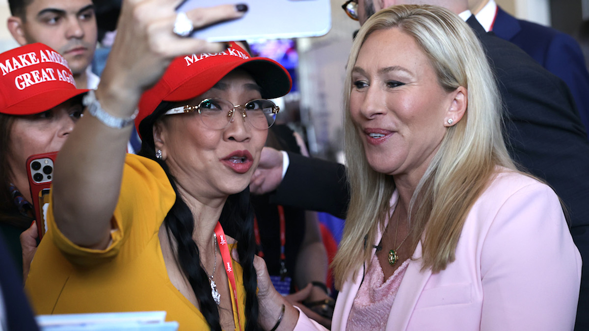 Marjorie Taylor Greene takes selfie with MAGA supporter