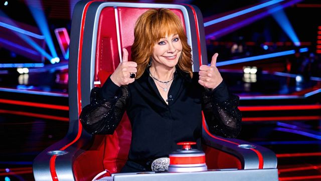 Reba McEntire looks radiant seating on the 'The Voice' chair for the first time as coach in Season 24.