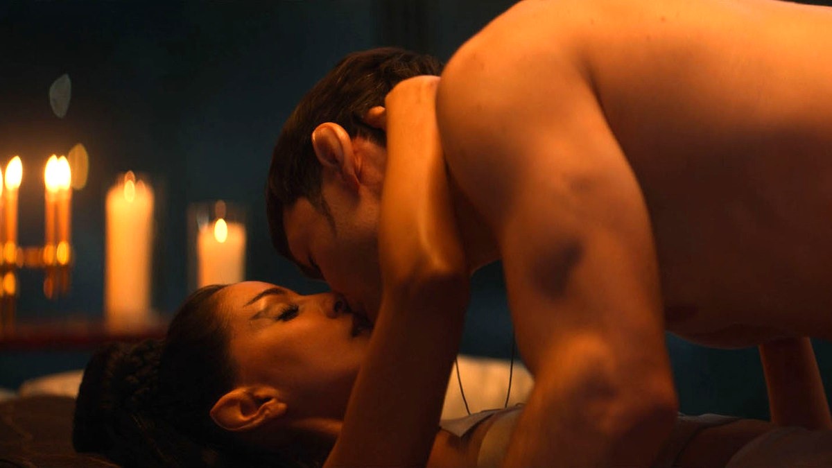 Ethan Peck as Spock and Gia Sandhu as T'Pring in 'Star Trek: Strange New Worlds'