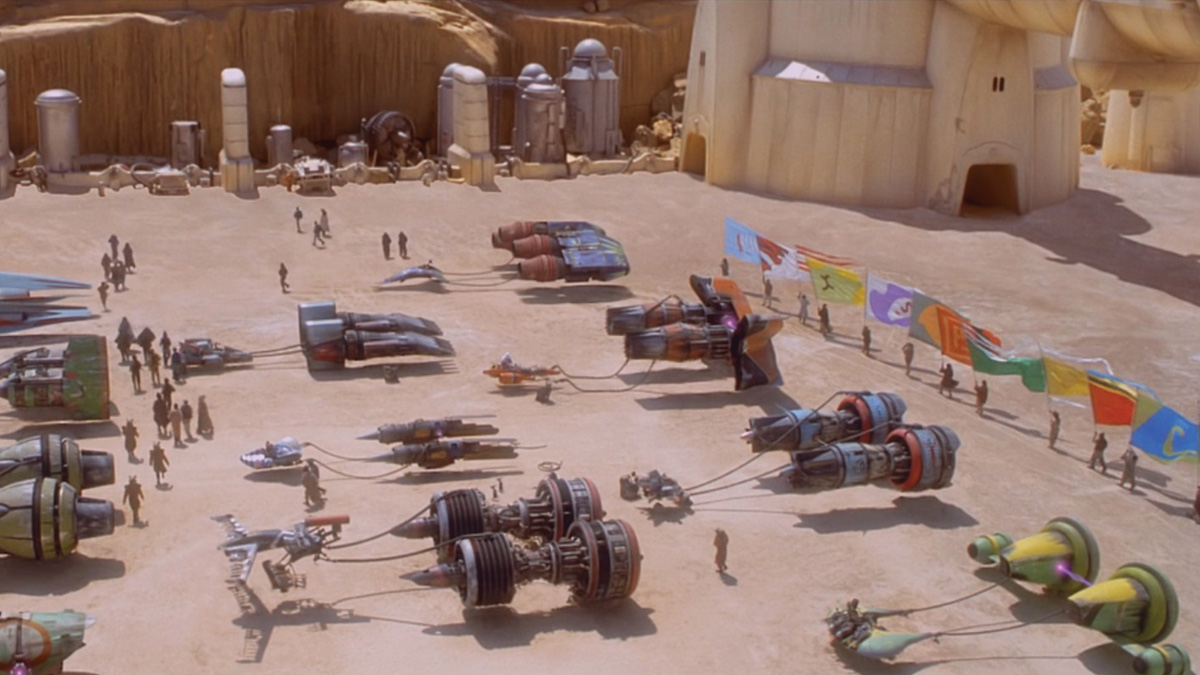 Pod races begin in Star Wars: The Phantom Menace/ Disney Plus