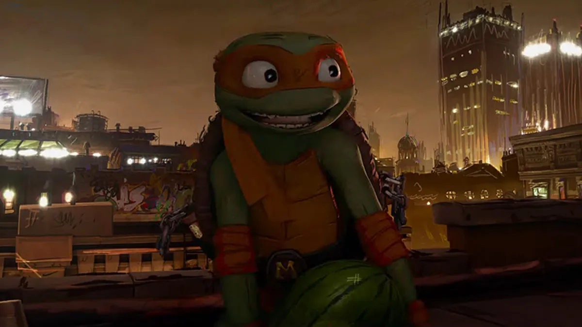 Michelangelo as he appears in Teenage Mutant Ninja Turtles: Mutant Mayhem/ Youtube