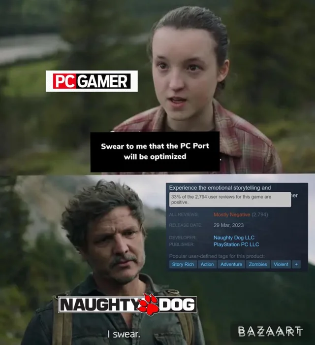 The Last of Us' many PC glitches are being turned into memes