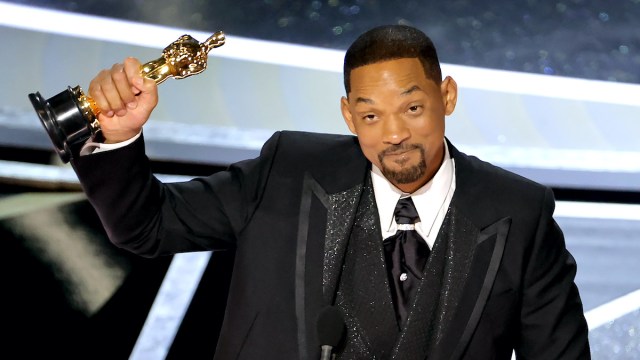 Will Smith accepting the award for Best Actor at 2022 Oscars