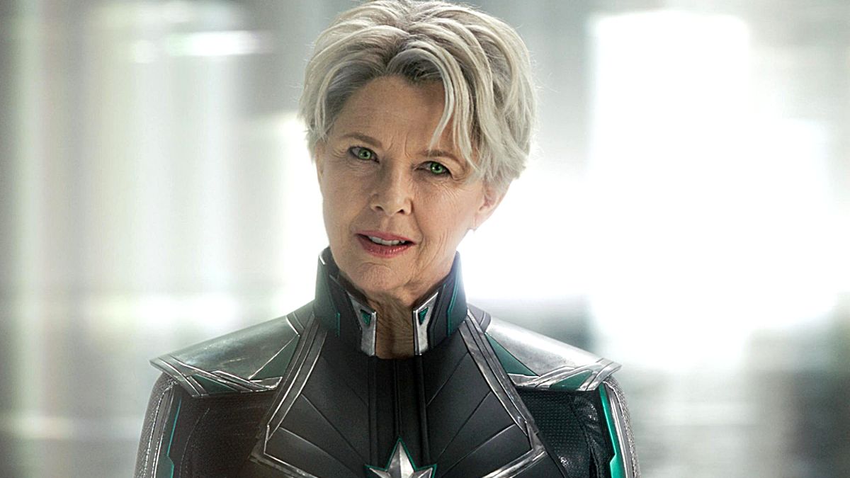 Annette Benning as the Supreme Intelligence in the guise of Mar-Vell in Captain Marvel