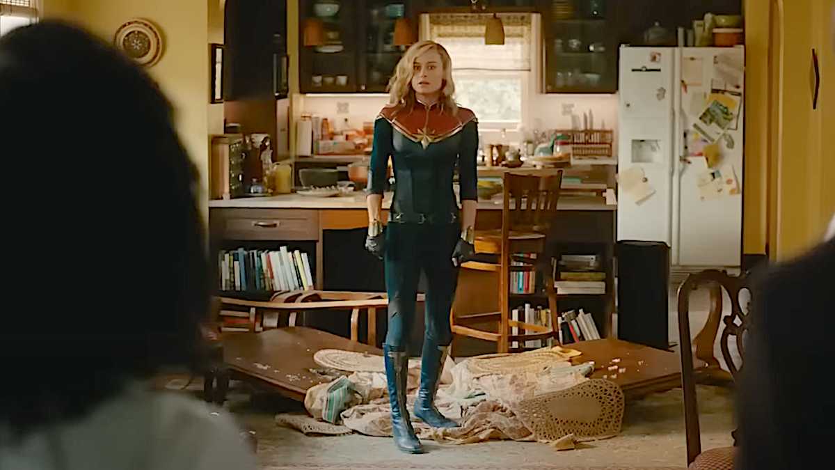 Brie Larson as Carol Danvers in a scene from 'The Marvels'