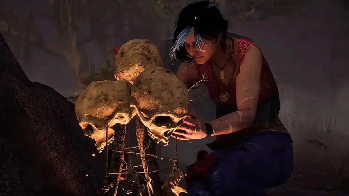 Haddie Kaur cleansing a totem in Dead By Daylight