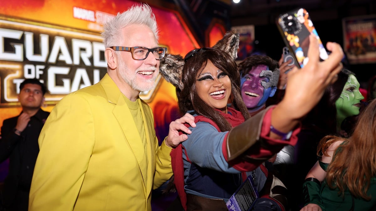 HOLLYWOOD, CALIFORNIA - APRIL 27: James Gunn (L) and guests attend the Guardians of the Galaxy Vol. 3 World Premiere at the Dolby Theatre in Hollywood, California on April 27, 2023.