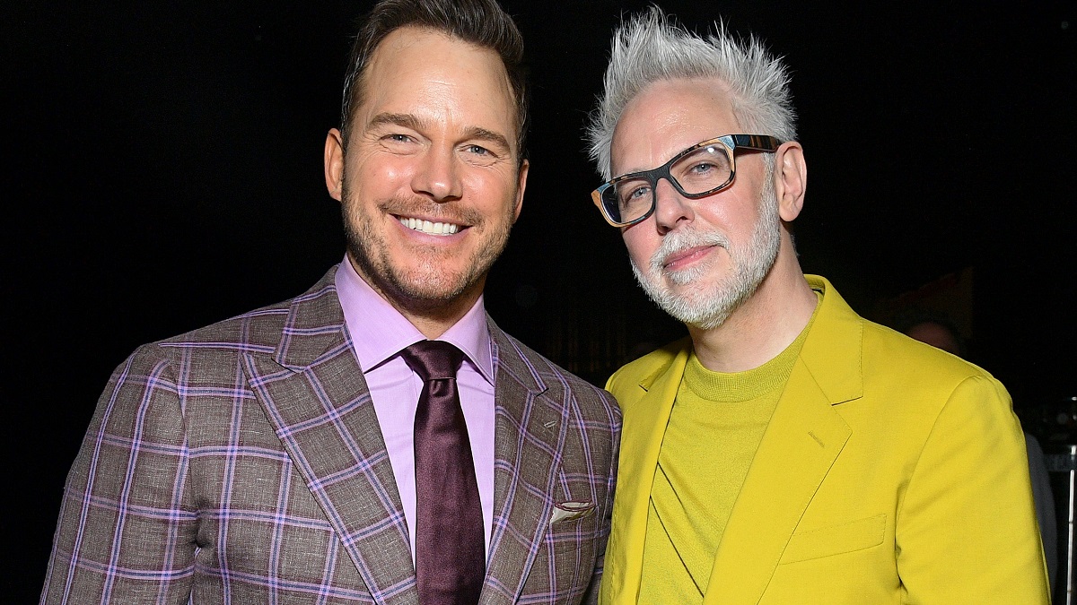 HOLLYWOOD, CALIFORNIA - APRIL 27: (L-R) Chris Pratt and James Gunn attend the Guardians of the Galaxy Vol. 3 World Premiere at the Dolby Theatre in Hollywood, California on April 27, 2023.