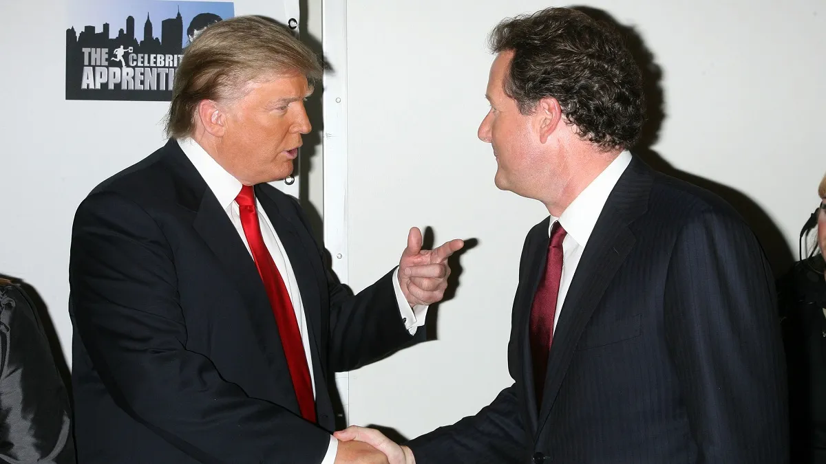 Donald Trump and Piers Morgan attend The Celebrity Apprentice season finale at the American Museum of Natural History on May 10, 2009 in New York City.