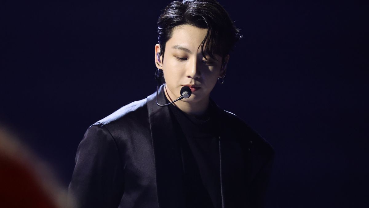 LAS VEGAS, NEVADA - APRIL 03: Jungkook of BTS performs onstage during the 64th Annual GRAMMY Awards at MGM Grand Garden Arena on April 03, 2022 in Las Vegas, Nevada.