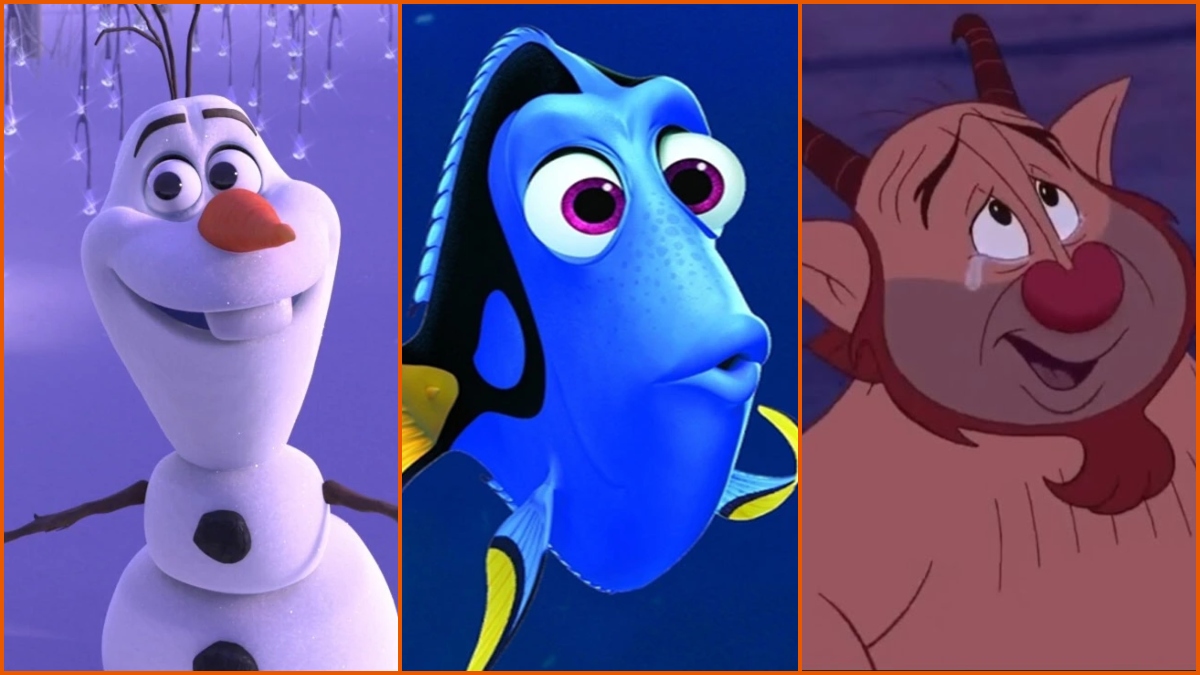 Olaf from Frozen, Dory from Finding Nemo and Phil from Hercules