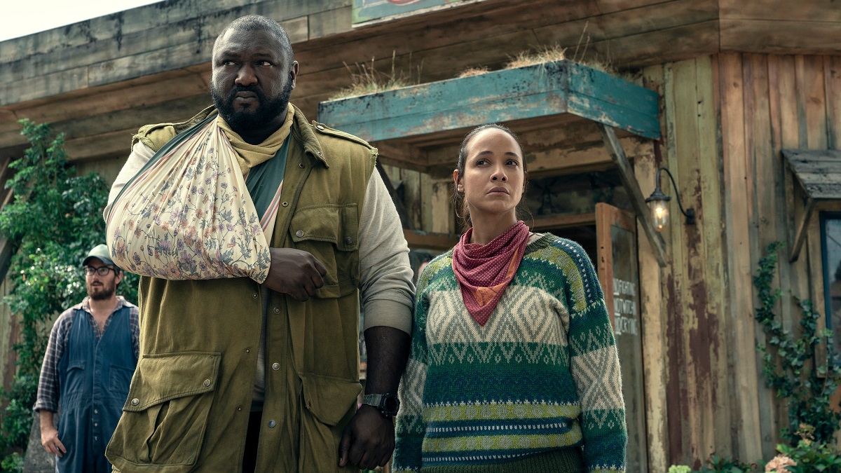 Sweet Tooth. (L to R) Nonso Anozie as Jepperd, Dania Ramirez as Aimee in episode 203 of Sweet Tooth.