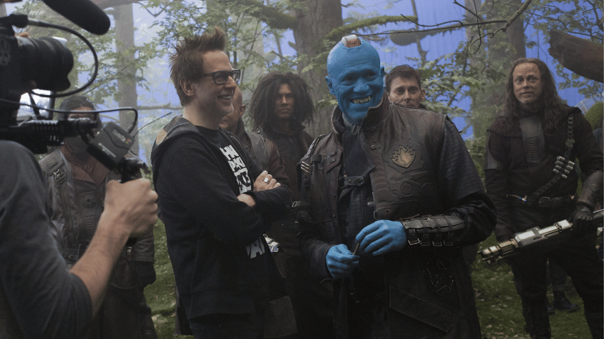James Gunn with Michael Rooker on the set of'Guardians of the Galaxy: Vol. 2'