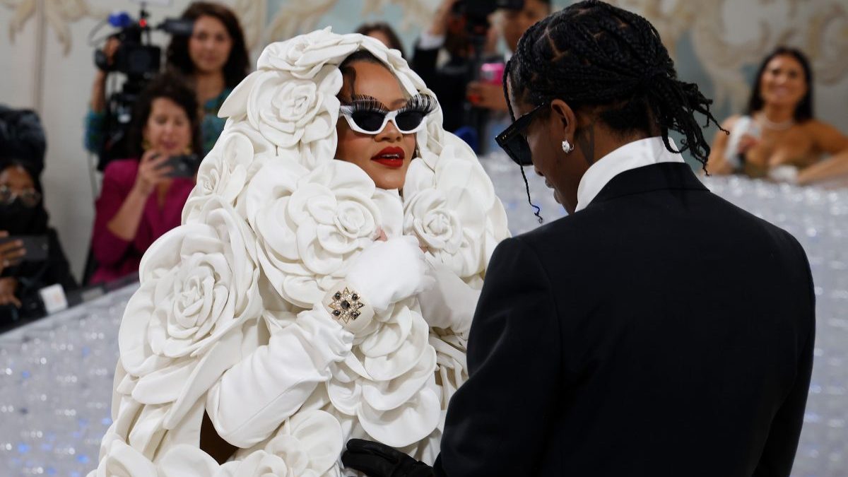 Rihanna Dons Furry Black & White Chanel Ahead Of Met Gala