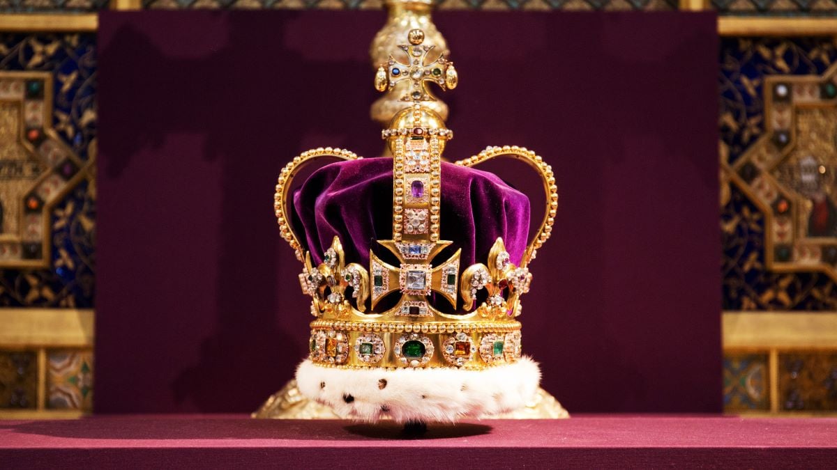St Edward's Crown is pictured during a service to celebrate the 60th anniversary of the Coronation of Queen Elizabeth II at Westminster Abbey, on June 4, 2013 in London, England. (Photo by Jack Hill - WPA Pool /Getty Images)