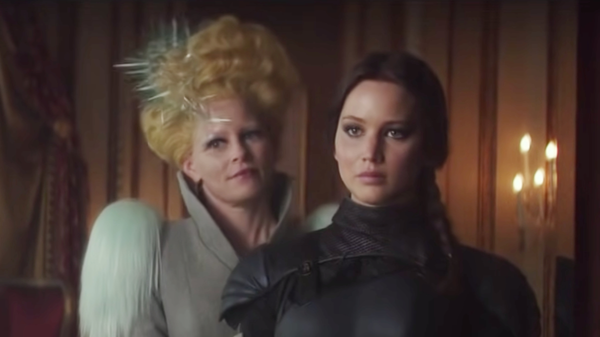 Effie and Katniss in the Hunger Games