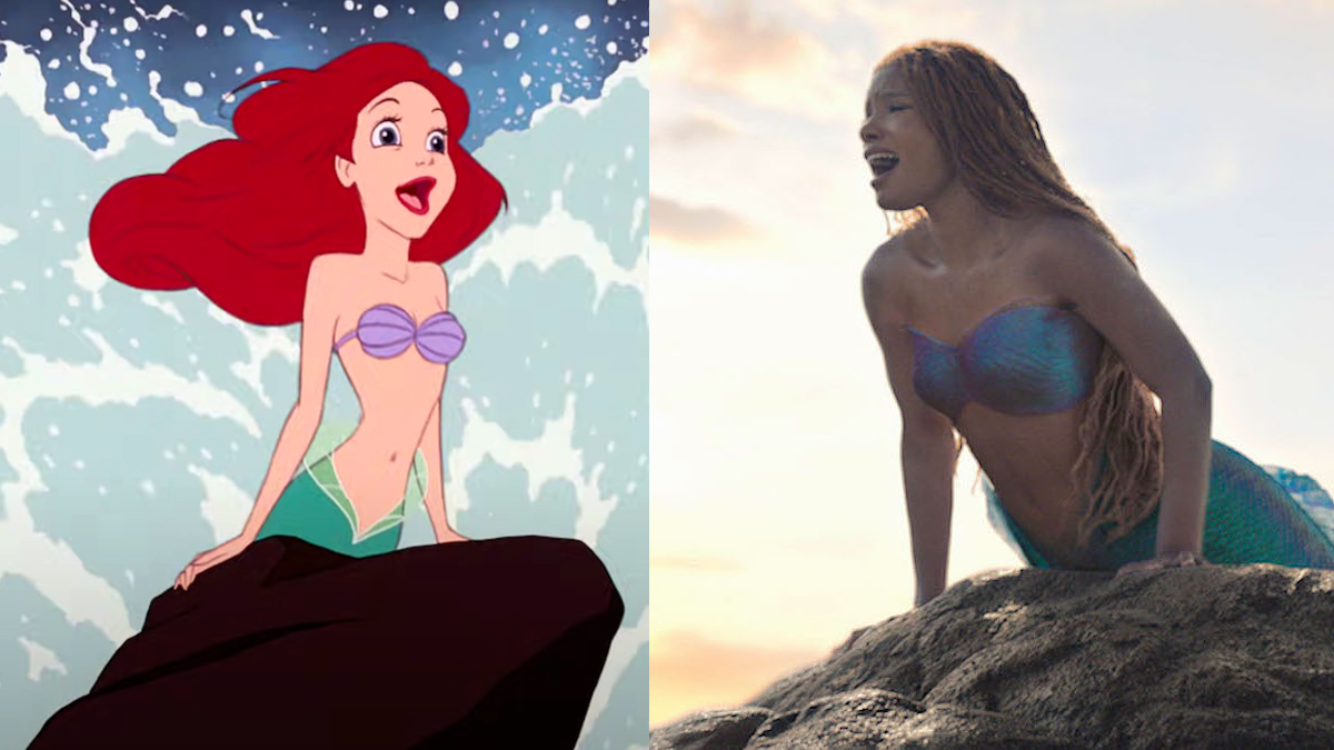 Jodi Benson and Halle Bailey as Ariel in 'The Little Mermaid 1989 and live-action remake