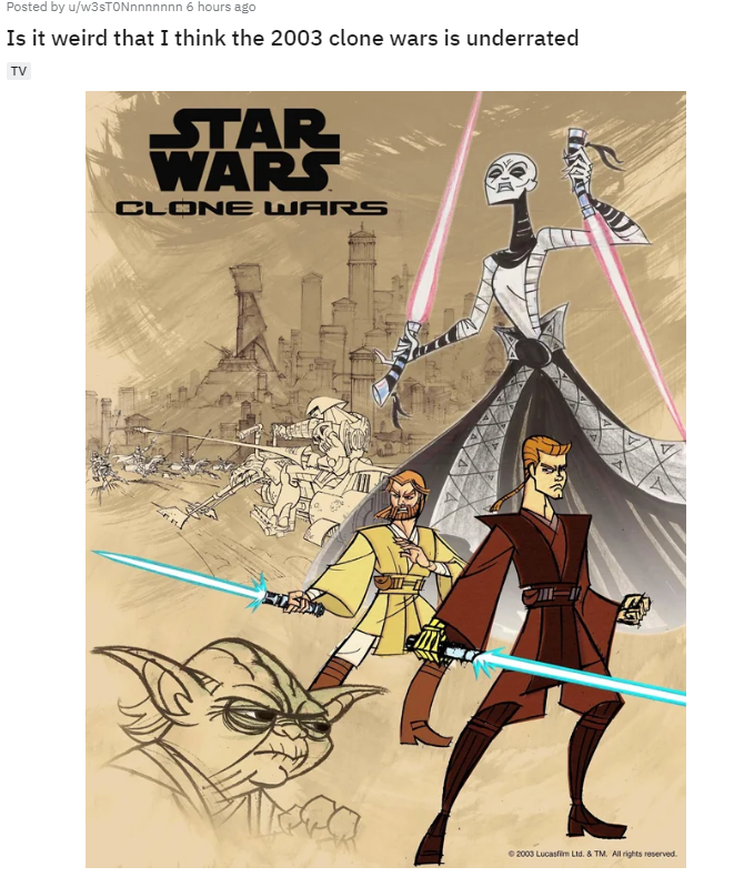 The Clone Wars Reddit post