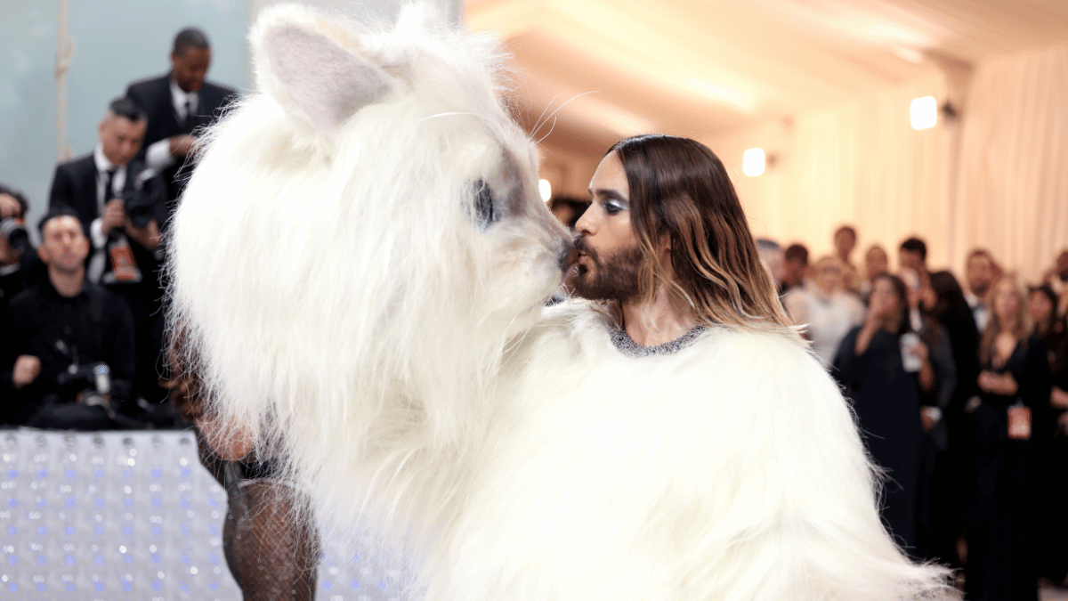 Jared Leto in a cat costume at the 2023 Met Gala