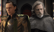 Loki (Tom Hiddleston) and Luke Skywalker (Mark Hamill) against 'The Haunting of Hill House's red door