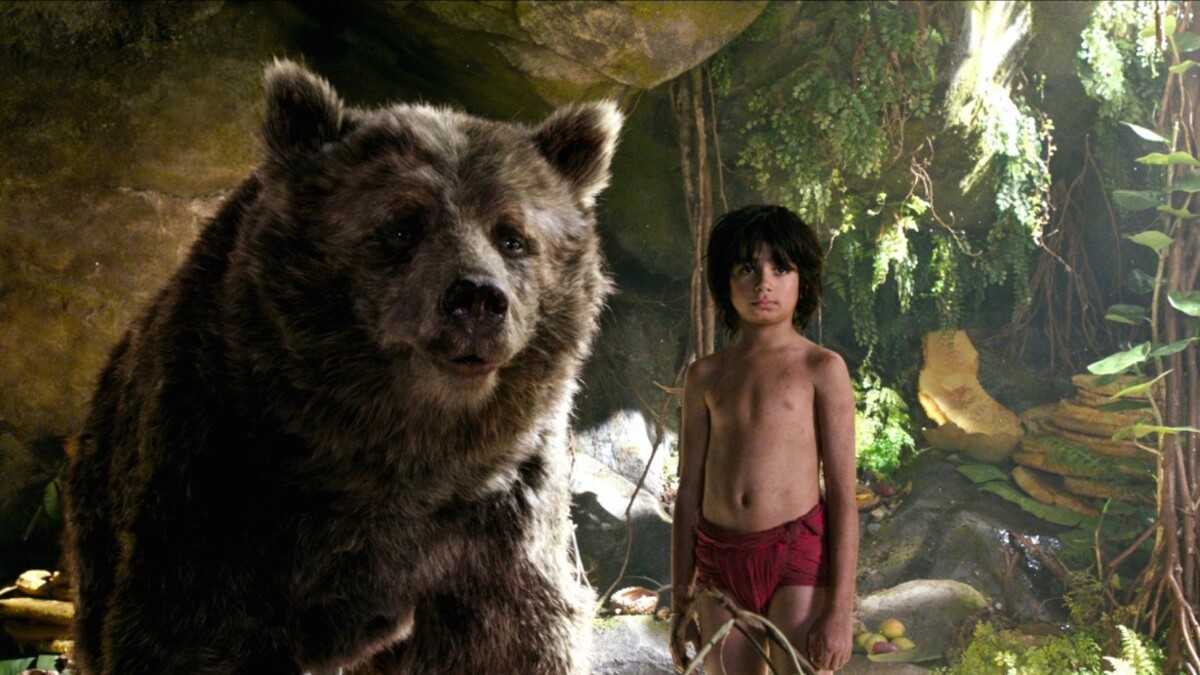 Bill Murray as Baloo and Neel Sethi as Mowgli in 'The Jungle Book'