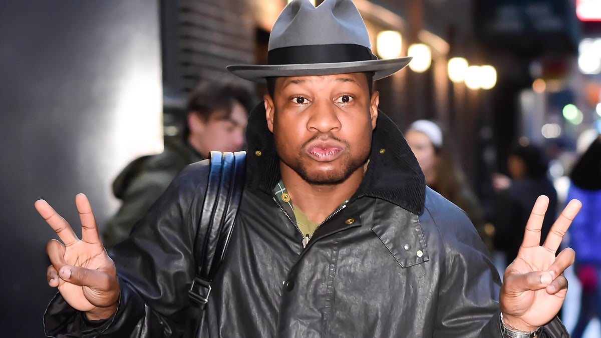 NEW YORK, NEW YORK - FEBRUARY 21: Jonathan Majors is seen in Midtown on February 21, 2023 in New York City.